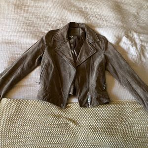 Suede moto jacket
